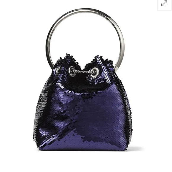 NWT Jimmy Choo Sequined Micro Bon Bon Ink Blue - Picture 2 of 12